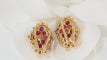 Boucles d'oreilles Boucles d'oreilles en or jaune, diamants et rubis 58 Facettes 30390