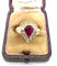 Bague 53 Bague en or jaune avec rubis et diamants 58 Facettes