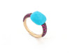 Bague 47 bague POMELLATO capri turquoise & rubis t47 en or rose 18k boite 58 Facettes 265806