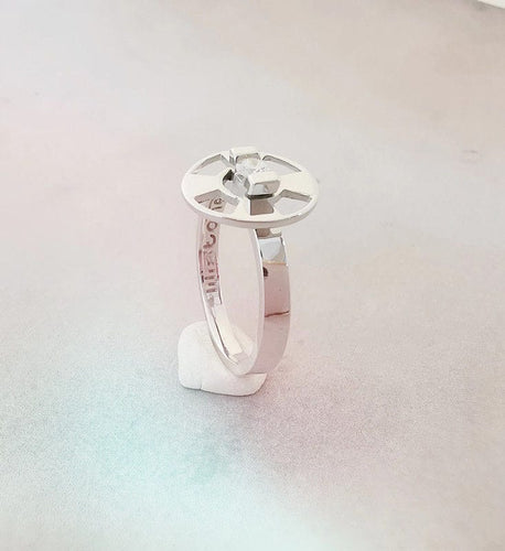 Bague 54.5 Solitaire Lilistone Diamant & Or Blanc 58 Facettes AA 1435