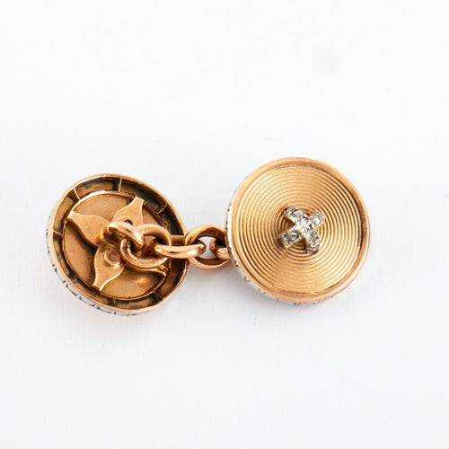 Boutons de manchette Parure d Habit Diamants Or et Platine 58 Facettes