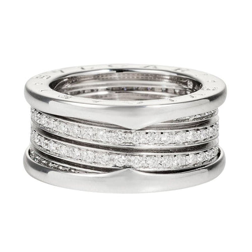 Bague 54 BULGARI - Bague B.Zero1 en or blanc et diamants 58 Facettes