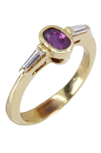 Bague 53 BAGUE MODERNE DIAMANTS ET RUBIS 58 Facettes 086081