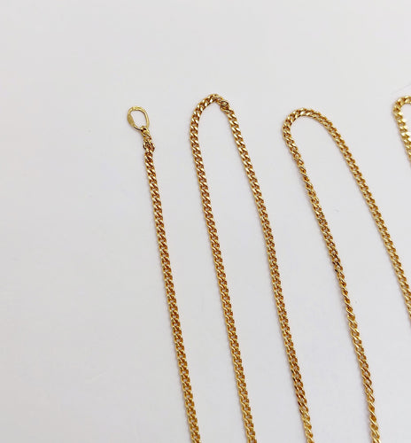 Collier Chaine vintage or jaune maille gourmette 46 cm 58 Facettes A06086