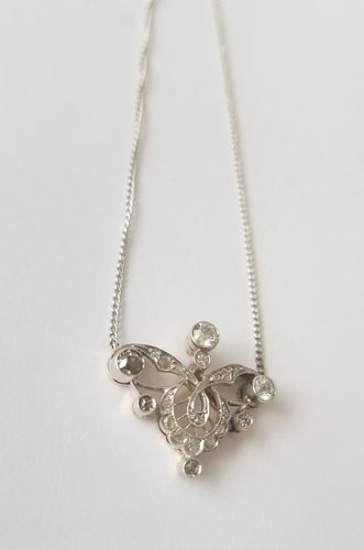 Collier Collier Art Déco en or blanc 18k et diamants 58 Facettes