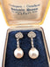 Boucles d'oreilles Boucles d'oreilles en or blanc avec perles et diamants 58 Facettes