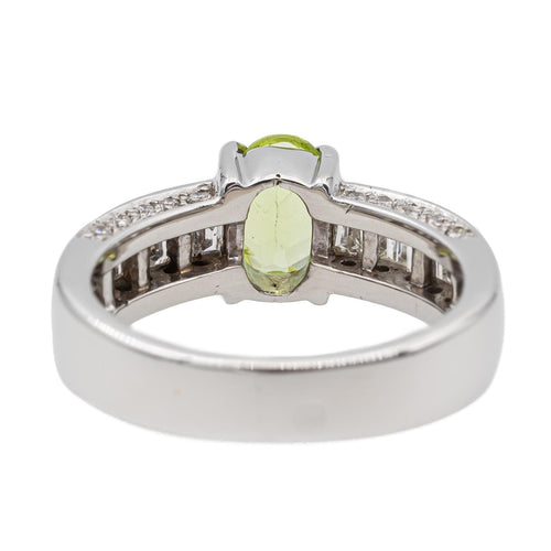 Bague 46 Bague Or blanc Péridot, Diamant 58 Facettes 2675134CN