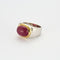 Bague or jaune et blanc tourmaline rose 58 Facettes LP985