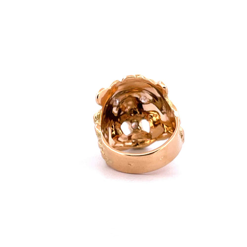 Bague Bague lion en or jaune massif 18 carats et diamants 58 Facettes