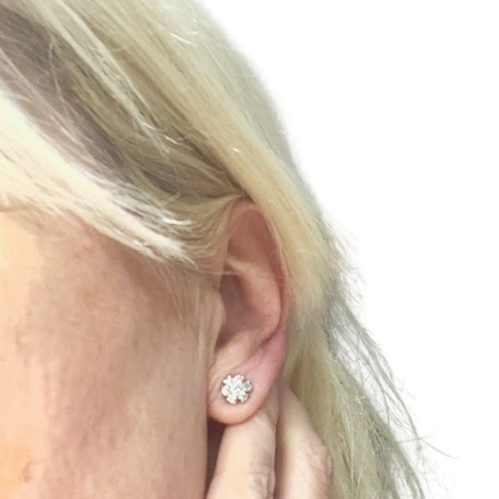 Boucles d'oreilles style or 18 ct avec diamants