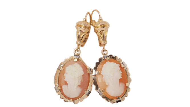 Boucles d'oreilles Pendants d'oreilles en or jaune et camée 58 Facettes 32620