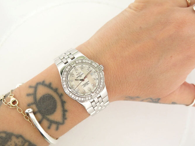 Montre montre BREITLING starliner a71340 30mm lunette diamants acier quartz 58 Facettes 271883