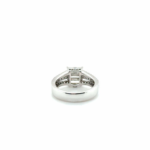 Bague 54 Bague Or blanc - Diamants baguette 58 Facettes 1.0000666/1