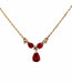 Collier Collier or jaune, diamants et rubis poires 58 Facettes