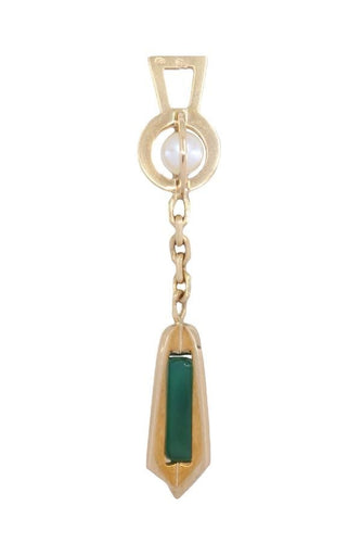 Pendentif PENDENTIF MODERNE PERLE ET TOURMALINE 58 Facettes 087861