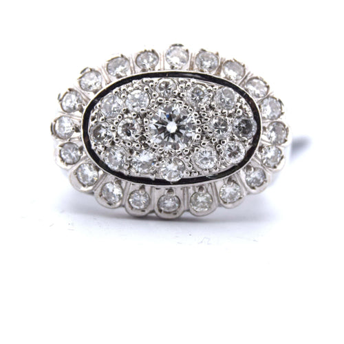 Bague 56 Bague vintage en or blanc et diamants 58 Facettes