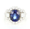 Bague 55 Bague en or blanc, saphir et diamants 58 Facettes