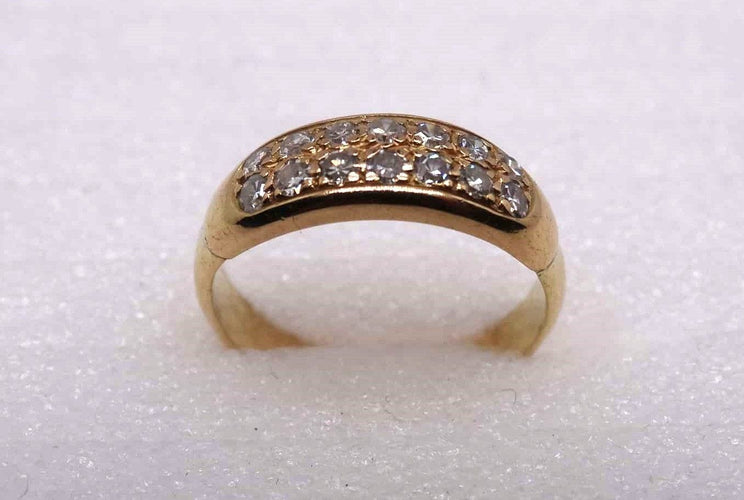 Bague 51 Bague Or pavé de Diamants 58 Facettes 12698