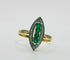 Bague Bague marquise ornée d'émeraudes et de diamants 58 Facettes 50264