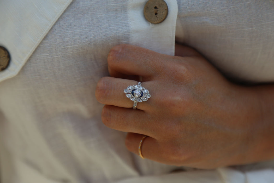 bague saphir bleu