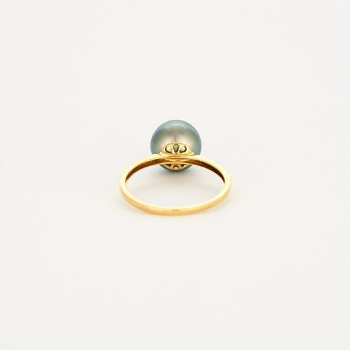52 Bague or jaune perle de Tahiti avec diamants 58 Facettes 519286