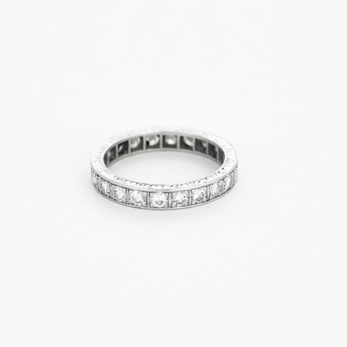 Bague 53 Alliance tour complet platine et diamants 58 Facettes ENG10229