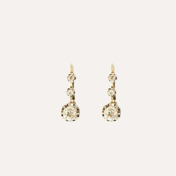 Boucles d'oreilles Bouucles d'oreilles dormeuses Art Déco platine diamants 58 Facettes M8616