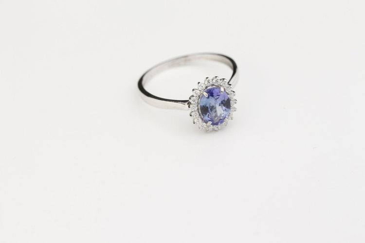 Bague 56 Bague Tanzanite Diamants 58 Facettes