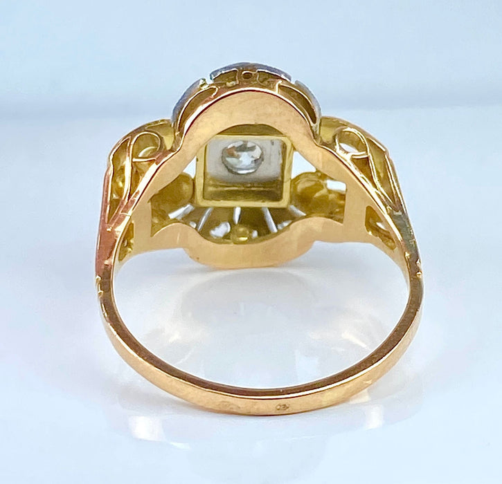 Bague 56 Bague or jaune diamants, vers 1930 58 Facettes AB449