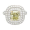 Bague 55 Bague or blanc, diamants et d'un diamant jaune de 2 carats 58 Facettes 31972