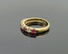 Bague 52.5 Demie alliance ornée de rubis et diamants 58 Facettes