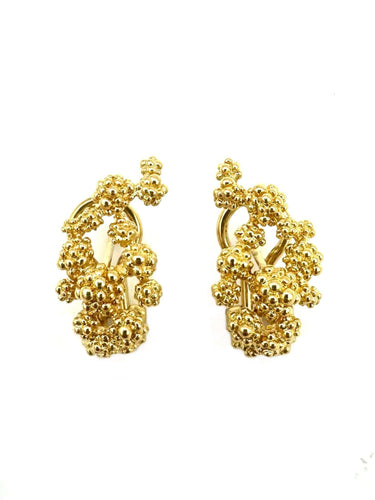 Boucles d'oreilles GILBERT ALBERT. Boucles d'oreilles or jaune 18K 58 Facettes