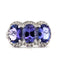 Bague 54 Bague en or blanc avec tanzanites et diamants 58 Facettes