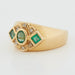 Ring 55 Yellow Gold Ring - Emeralds and Diamonds 58 Facettes REF 6200/10