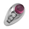 Bague en or blanc, tourmaline rose et diamants.