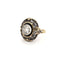 Bague 57 Bague ancienne en or jaune et argent avec diamant 58 Facettes