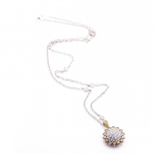 Collier Collier Fleur de TOURNESOL Or Rose et Diamants 58 Facettes D360911FV