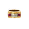 Bague Tank or jaune, diamants et rubis
