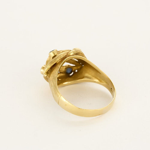 Bague 55,5 Bague dôme en or jaune et saphir 58 Facettes GU298X2
