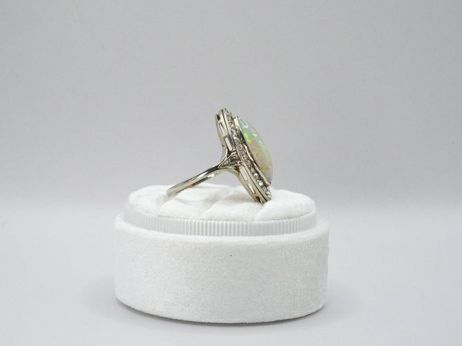 Bague 60 Bague Marquise or blanc Opale Diamants 58 Facettes 4946