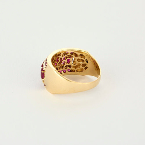 Bague 62 Bague jonc or jaune, rubis et diamants 58 Facettes 250172