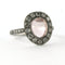 Bague 50 Bague en or blanc avec quartz rose et diamants taille brillant 58 Facettes