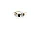 Bague 53 Bague or jaune, saphir et diamants 58 Facettes