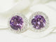Boucles d'oreilles Boucles d'oreilles en or blanc, améthystes rondes et diamants 58 Facettes 29358