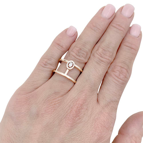 Bague 53 Bague Messika, "Glam'Azone", or rose et diamants. 58 Facettes 35210