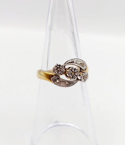 Bague 50.5 Bague or jaune, diamants taille rose (circa 1900) 58 Facettes A06375