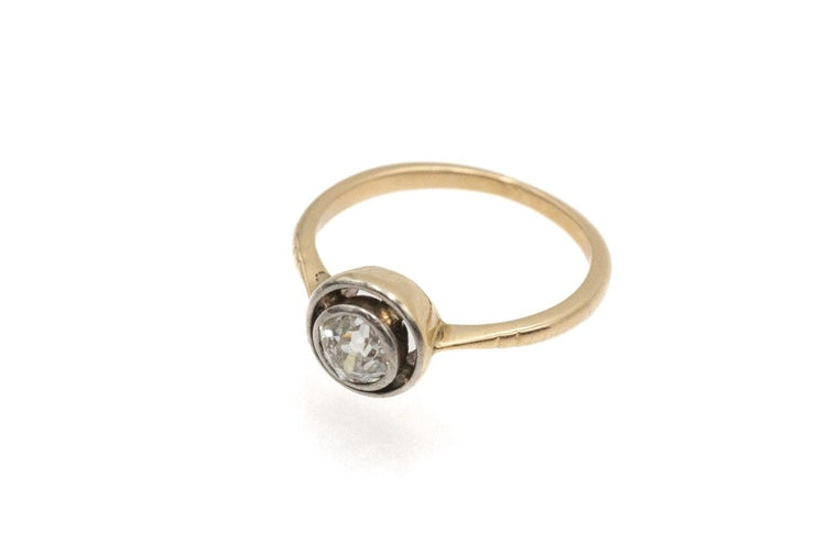 Bague Antique solitaire gold ring with an old-cut diamond 58 Facettes 11548