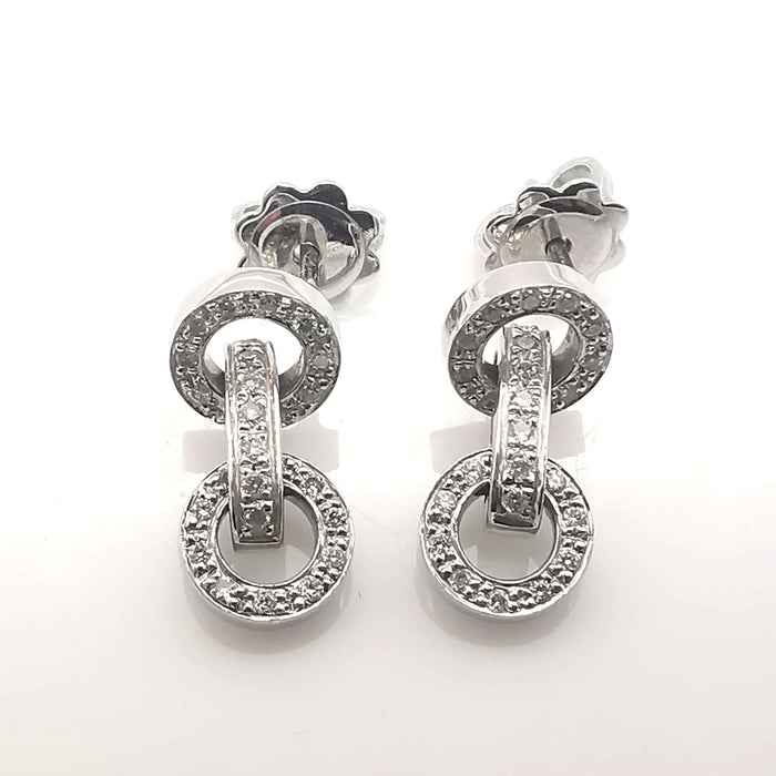 Boucles d'oreilles Boucles d'oreilles or blanc diamants 58 Facettes