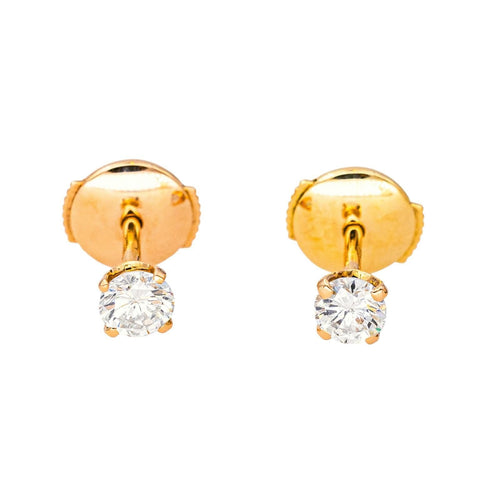 Boucles d'oreilles Boucles d'oreilles Puces Or jaune Diamant 58 Facettes 4608588CN