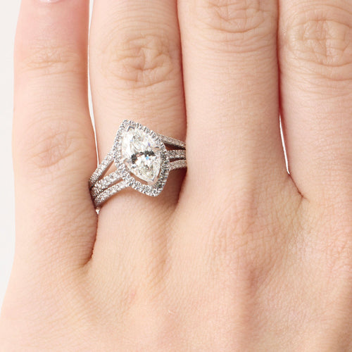 Bague 51 Bague diamant marquise 1.59ct 58 Facettes